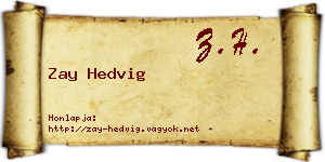 Zay Hedvig névjegykártya